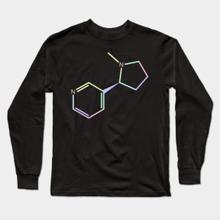 Nicotine Kawaii Pastel Rainbow Molecule Long Sleeve T-Shirt